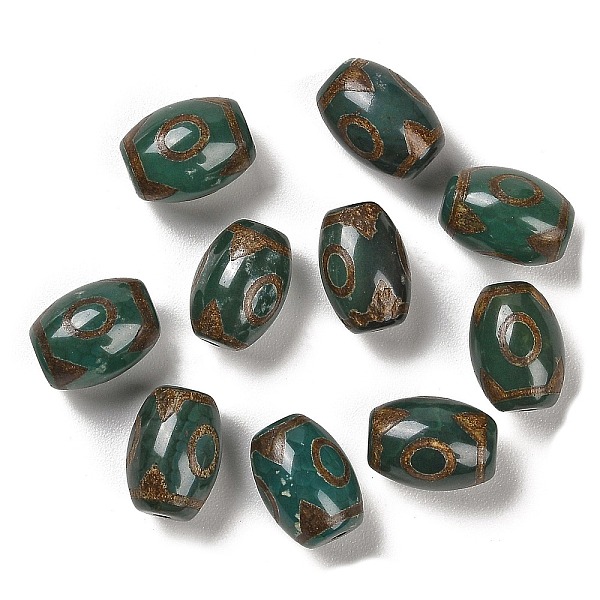 PandaHall Tibetan Style dZi Beads, Natural Agate Beads, Dyed & Heated, Oval, Dark Slate Gray, 3-Eye, 13.5~14x10mm, Hole: 1.5mm Tibetan Agate...
PandaHall Tibetan Style dZi Beads, Natural Agate Beads, Dyed & Heated, Oval, Dark Slate Gray, 3-Eye, 13.5~14x10mm, Hole: 1.5mm Tibetan Agate...