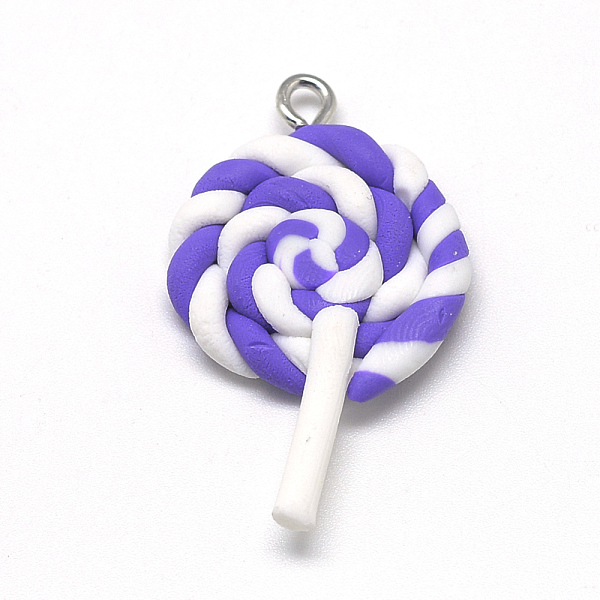 PandaHall Handmade Polymer Clay Pendants, Lollipop, Medium Purple, 36~41x21~25x5~6mm, Hole: 2mm Polymer Clay Candy
PandaHall Handmade Polymer Clay Pendants, Lollipop, Medium Purple, 36~41x21~25x5~6mm, Hole: 2mm Polymer Clay Candy