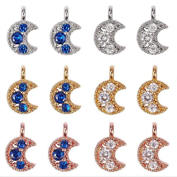 PandaHall 12pcs 6 Colors Brass Charms, with Cubic Zirconia, Lead Free & Cadmium Free & Nickel Free, Moon, Mixed Color, 11x7x3mm, Hole: 1.5mm..., Multicolor
PandaHall 12pcs 6 Colors Brass Charms, with Cubic Zirconia, Lead Free & Cadmium Free & Nickel Free, Moon, Mixed Color, 11x7x3mm, Hole: 1.5mm..., Multicolor
