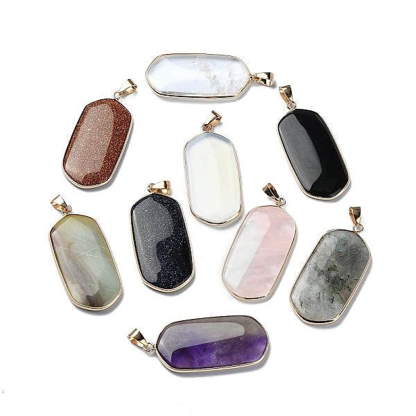 PandaHall Natural & Synthetic Mixed Gemstone Pendants, Golden Tone Brass Oval Charms, 47x22x4.5mm, Hole: 7x4mm Mixed Stone Oval
PandaHall Natural & Synthetic Mixed Gemstone Pendants, Golden Tone Brass Oval Charms, 47x22x4.5mm, Hole: 7x4mm Mixed Stone Oval