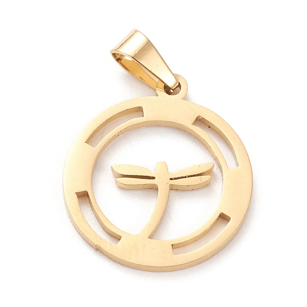 PandaHall 304 Stainless Steel Pendants, Laser Cut, Ring with Dragonfly, Golden, 20x17x1mm, Hole: 5x3mm 304 Stainless Steel Dragonfly
PandaHall 304 Stainless Steel Pendants, Laser Cut, Ring with Dragonfly, Golden, 20x17x1mm, Hole: 5x3mm 304 Stainless Steel Dragonfly