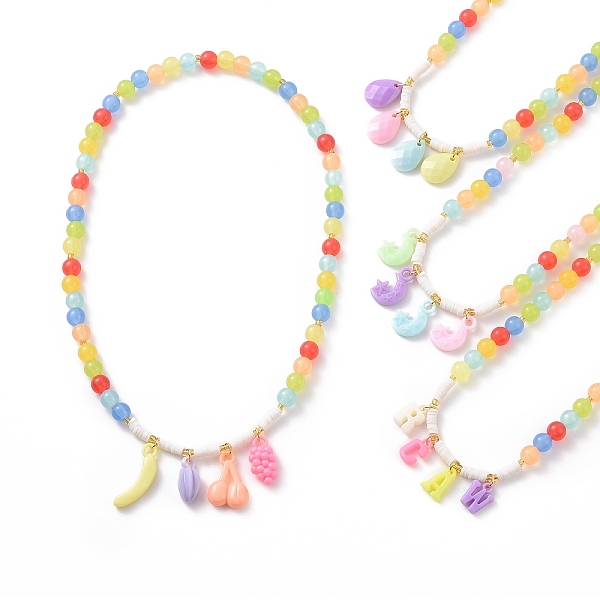 PandaHall Acrylic Charm Necklace with Round Beaded Chains for Women, Mixed Shape, Mixed Color, 18.50 inch(47cm) Acrylic Multicolor
PandaHall Acrylic Charm Necklace with Round Beaded Chains for Women, Mixed Shape, Mixed Color, 18.50 inch(47cm) Acrylic Multicolor
