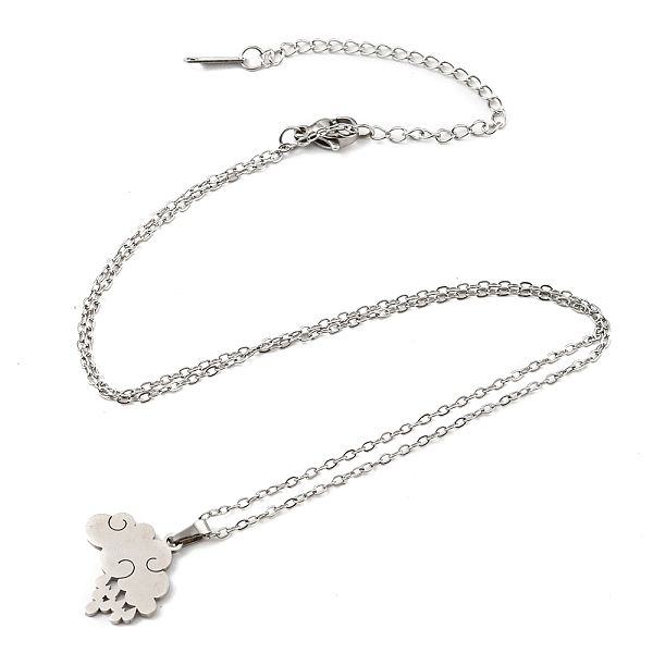 PandaHall 201 Stainless Steel Cloud Pendant Necklace with Cable Chains, Stainless Steel Color, 17.72 inch(45cm) 201 Stainless Steel
PandaHall 201 Stainless Steel Cloud Pendant Necklace with Cable Chains, Stainless Steel Color, 17.72 inch(45cm) 201 Stainless Steel