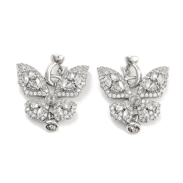 PandaHall Brass with Cubic Zirconia Fold Over Clasps, Butterfly, Platinum, 26mm long, clasp: 10x8x5mm, butterfly: 19x23.5x6mm, pin: 1mm..., Clear
PandaHall Brass with Cubic Zirconia Fold Over Clasps, Butterfly, Platinum, 26mm long, clasp: 10x8x5mm, butterfly: 19x23.5x6mm, pin: 1mm..., Clear