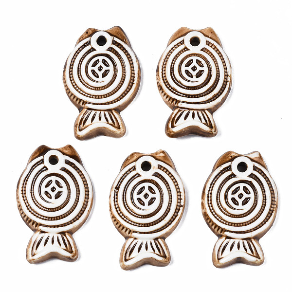 PandaHall Handmade Porcelain Big Pendants, Fish, Saddle Brown, 57~59x37~38.5x10.5~11.5mm, Hole: 5mm Porcelain Fish
PandaHall Handmade Porcelain Big Pendants, Fish, Saddle Brown, 57~59x37~38.5x10.5~11.5mm, Hole: 5mm Porcelain Fish