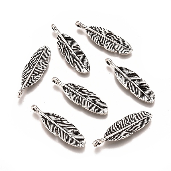 PandaHall Tibetan Style Alloy Pendants, Feather, Antique Silver, 29.5x9x2mm, Hole: 1.6mm Alloy Feather
PandaHall Tibetan Style Alloy Pendants, Feather, Antique Silver, 29.5x9x2mm, Hole: 1.6mm Alloy Feather