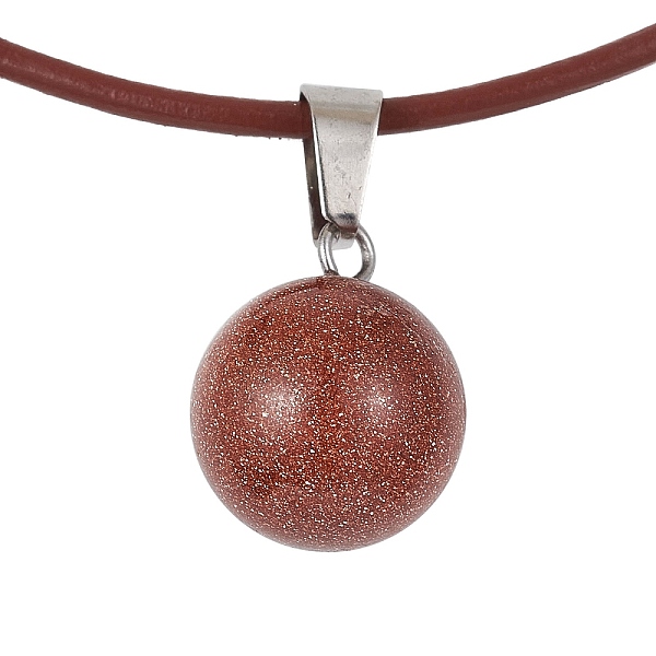 PandaHall Synthetic Goldstone Round Pendant Necklaces, with Cowhide Ropes, 20.47 inch(52cm) Goldstone Round
PandaHall Synthetic Goldstone Round Pendant Necklaces, with Cowhide Ropes, 20.47 inch(52cm) Goldstone Round