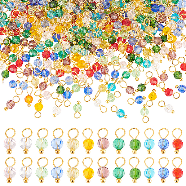 PandaHall 20 Sets Glass Pendants, with Golden Tone Brass Finding, Faceted, Round, Mixed Color, 10x4mm, Hole: 3mm, 24pcs/set, 480pcs/box..., Multicolor
PandaHall 20 Sets Glass Pendants, with Golden Tone Brass Finding, Faceted, Round, Mixed Color, 10x4mm, Hole: 3mm, 24pcs/set, 480pcs/box..., Multicolor