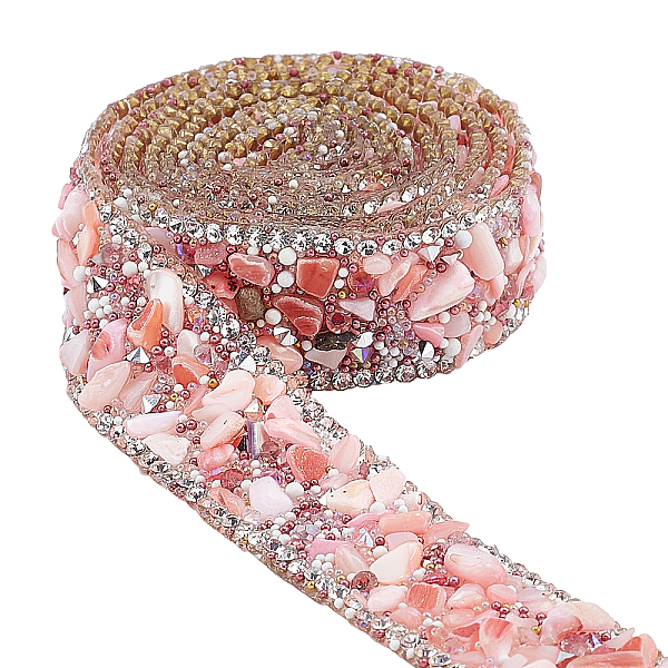 PandaHall 10m 0.7 Inch Crystal Rhinestone Trim Hot Fix Ribbon Gem Stone Beaded Iron On Applique Embellishment with Curb Chains Edging for..., Pink
PandaHall 10m 0.7 Inch Crystal Rhinestone Trim Hot Fix Ribbon Gem Stone Beaded Iron On Applique Embellishment with Curb Chains Edging for..., Pink