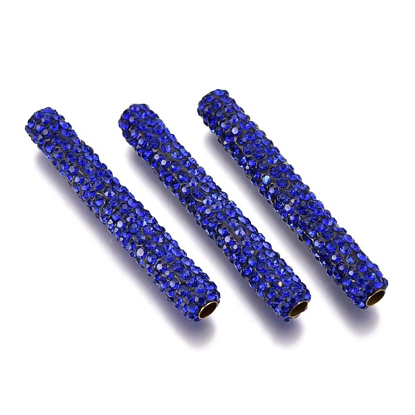 PandaHall Polymer Clay Rhinestone Tube Beads, with Brass Findings, Capri Blue, 35~35.5x5~5.5mm, Hole: 2.5mm Polymer Clay+Glass Rhinestone..., Cyan
PandaHall Polymer Clay Rhinestone Tube Beads, with Brass Findings, Capri Blue, 35~35.5x5~5.5mm, Hole: 2.5mm Polymer Clay+Glass Rhinestone..., Cyan