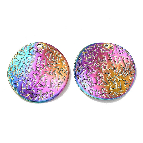PandaHall Ion Plating(IP) 304 Stainless Steel Pendants, Textured, Flat Round Charm, Rainbow Color, 29.5x1.5mm, Hole: 1.8mm 304 Stainless...
PandaHall Ion Plating(IP) 304 Stainless Steel Pendants, Textured, Flat Round Charm, Rainbow Color, 29.5x1.5mm, Hole: 1.8mm 304 Stainless...