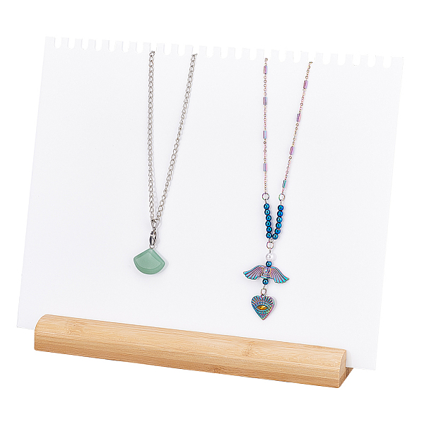 PandaHall Acrylic Necklace Display Planks, with Wood Base, Organizer Holder for Necklaces, Rectangle, White, Finished Product: 7.1x25x21cm...
PandaHall Acrylic Necklace Display Planks, with Wood Base, Organizer Holder for Necklaces, Rectangle, White, Finished Product: 7.1x25x21cm...