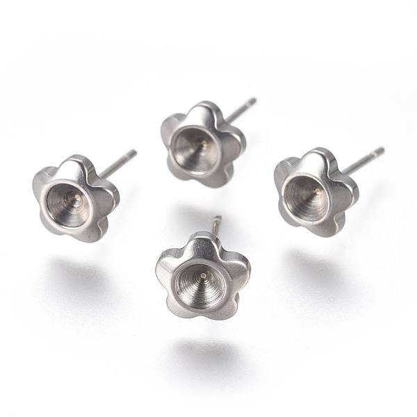 PandaHall 304 Stainless Steel Ear Stud Components, For Pointed Back Rivoli Rhinestone, Flower, Stainless Steel Color, Fit For 4mm Rhinestone...
PandaHall 304 Stainless Steel Ear Stud Components, For Pointed Back Rivoli Rhinestone, Flower, Stainless Steel Color, Fit For 4mm Rhinestone...