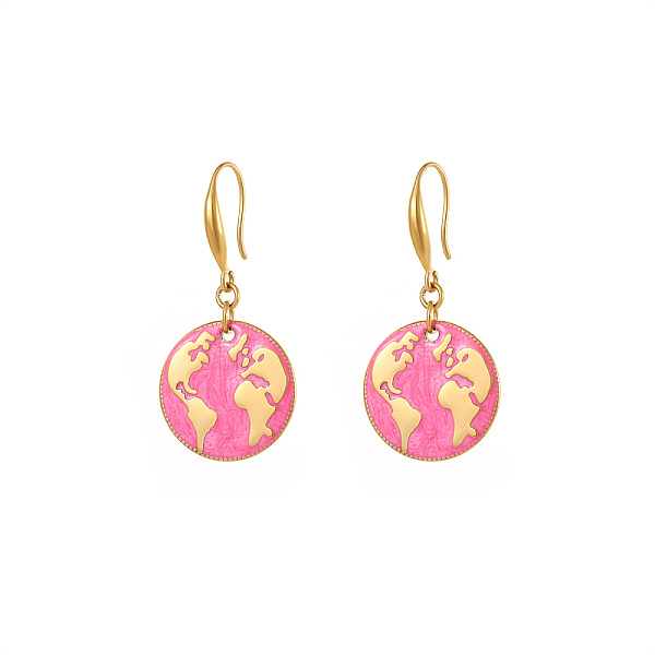 PandaHall Golden Tone Stainless Steel Enamel Map Dangle Earrings for Women, Pink Stainless Steel Map Pink
PandaHall Golden Tone Stainless Steel Enamel Map Dangle Earrings for Women, Pink Stainless Steel Map Pink