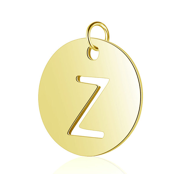 PandaHall 304 Stainless Steel Charms, Flat Round with Letter, Golden, Letter.Z, 12x1mm, Hole: 2.5mm 304 Stainless Steel Letter Z
PandaHall 304 Stainless Steel Charms, Flat Round with Letter, Golden, Letter.Z, 12x1mm, Hole: 2.5mm 304 Stainless Steel Letter Z