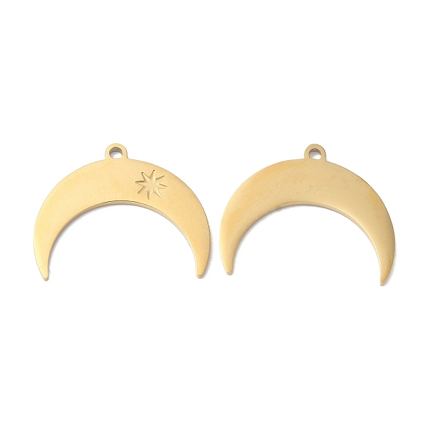 PandaHall Ion Plating(IP) 316L Surgical Stainless Steel Pendants, Crescent Moon/Double Horn with Star Charm, Textured, Real 18K Gold Plated...
PandaHall Ion Plating(IP) 316L Surgical Stainless Steel Pendants, Crescent Moon/Double Horn with Star Charm, Textured, Real 18K Gold Plated...