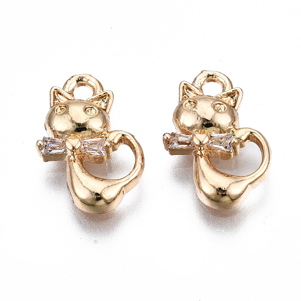 PandaHall Brass Micro Pave Clear Cubic Zirconia Charms, Long-Lasting Plated, Cadmium Free & Lead Free, Cat, Light Gold, 13x8.5x2mm, Hole...
PandaHall Brass Micro Pave Clear Cubic Zirconia Charms, Long-Lasting Plated, Cadmium Free & Lead Free, Cat, Light Gold, 13x8.5x2mm, Hole...