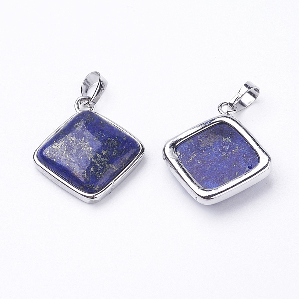 PandaHall Natural Lapis Lazuli Pendants, with Brass Findings, Rhombus, Platinum, 25x29x7mm, Hole: 5x7mm, 18x18mm Lapis Lazuli Rhombus
PandaHall Natural Lapis Lazuli Pendants, with Brass Findings, Rhombus, Platinum, 25x29x7mm, Hole: 5x7mm, 18x18mm Lapis Lazuli Rhombus