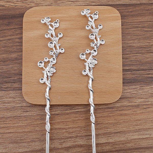PandaHall Flower Alloy Hair Sticks Findings, Round Bead Settings, Silver, 178mm, Fit for 3mm & 5mm Beads Alloy
PandaHall Flower Alloy Hair Sticks Findings, Round Bead Settings, Silver, 178mm, Fit for 3mm & 5mm Beads Alloy