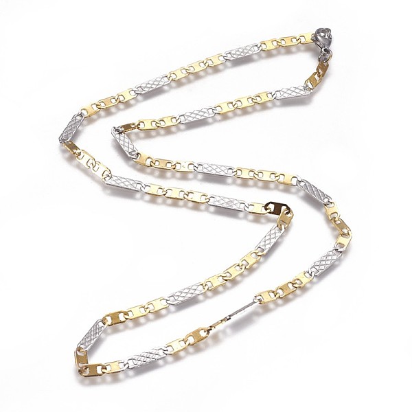 PandaHall 304 Stainless Steel Mariner Link Chain Necklaces, with Lobster Claw Clasps, Unwelded, Textured, Golden & Stainless Steel Color...
PandaHall 304 Stainless Steel Mariner Link Chain Necklaces, with Lobster Claw Clasps, Unwelded, Textured, Golden & Stainless Steel Color...