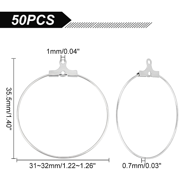 PandaHall Unicraftale 304 Stainless Steel Hoop Earring Findings, Ring, Stainless Steel Color, 21 Gauge, 35.5x31~32x0.7mm, Hole: 1mm...
PandaHall Unicraftale 304 Stainless Steel Hoop Earring Findings, Ring, Stainless Steel Color, 21 Gauge, 35.5x31~32x0.7mm, Hole: 1mm...
