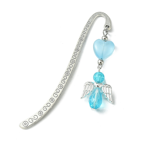 PandaHall Glass Bead Heart Angel Bookmarks, Tibetan Style Alloy Hook Bookmarks, Light Sky Blue, 83x15mm Alloy Angel & Fairy
PandaHall Glass Bead Heart Angel Bookmarks, Tibetan Style Alloy Hook Bookmarks, Light Sky Blue, 83x15mm Alloy Angel & Fairy