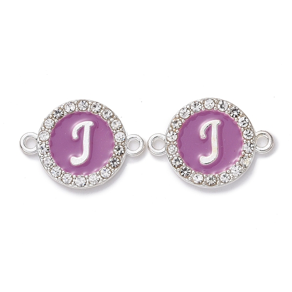 PandaHall Alloy Enamel Links Connectors, with Crystal Rhinestones, Flat Round with Letter, Silver Color Plated, Letter.J, 22x16x2mm, Hole..., Purple
PandaHall Alloy Enamel Links Connectors, with Crystal Rhinestones, Flat Round with Letter, Silver Color Plated, Letter.J, 22x16x2mm, Hole..., Purple