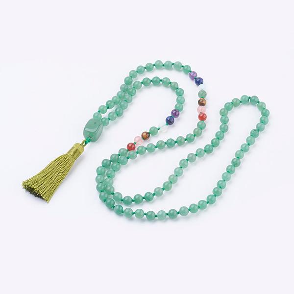 PandaHall Natural Green Aventurine Tassel Pendant Necklaces, with Gemstone Beads, Chakra Necklaces, 40.5 inch(103cm) Green Aventurine
PandaHall Natural Green Aventurine Tassel Pendant Necklaces, with Gemstone Beads, Chakra Necklaces, 40.5 inch(103cm) Green Aventurine