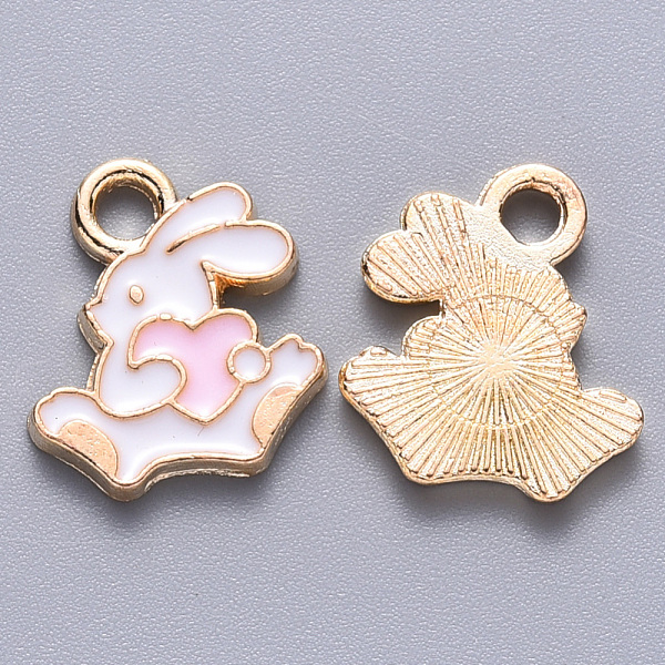 PandaHall Alloy Enamel Charms, Rabbit with Heart, Light Gold, Pearl Pink, 13.5x12x1.5mm, Hole: 2mm Alloy+Enamel Rabbit Pink
PandaHall Alloy Enamel Charms, Rabbit with Heart, Light Gold, Pearl Pink, 13.5x12x1.5mm, Hole: 2mm Alloy+Enamel Rabbit Pink