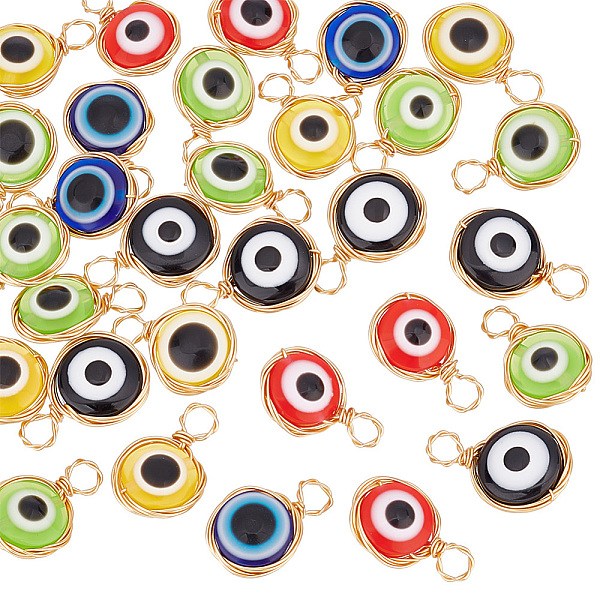 PandaHall ARRICRAFT Evil Eye Resin Pendants, with Real 18K Gold Plated Friendly Copper Wire Wrapped, Flat Round Charm, Mixed Color..., Multicolor
PandaHall ARRICRAFT Evil Eye Resin Pendants, with Real 18K Gold Plated Friendly Copper Wire Wrapped, Flat Round Charm, Mixed Color..., Multicolor