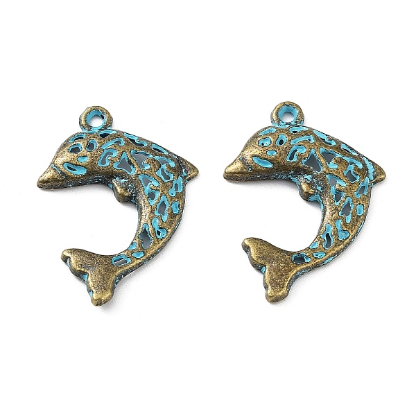 PandaHall Alloy Pendant, Antique Bronze & Blue Patina, Dolphin, 29x21x3mm, Hole: 1.8mm Alloy Dolphin
PandaHall Alloy Pendant, Antique Bronze & Blue Patina, Dolphin, 29x21x3mm, Hole: 1.8mm Alloy Dolphin