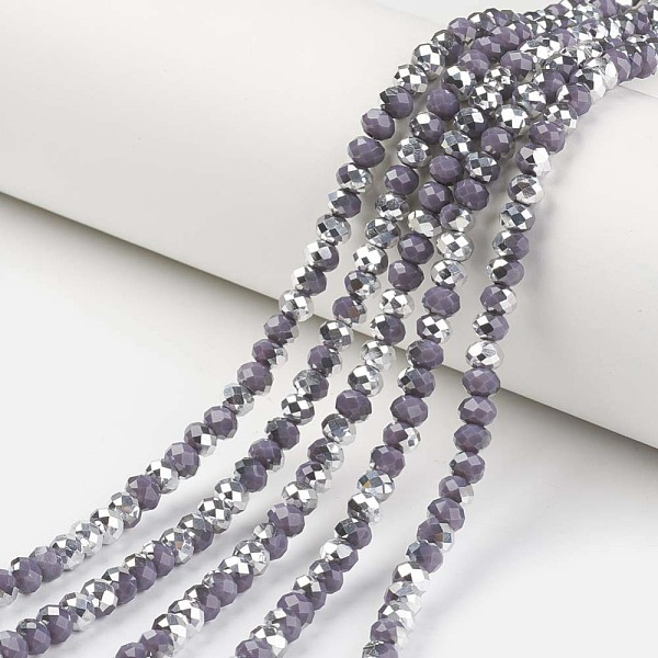 PandaHall Electroplate Opaque Glass Beads Strands, Half Silver Plated, Faceted, Rondelle, DarkSlate Blue, 6x5mm, Hole: 1mm, about...
PandaHall Electroplate Opaque Glass Beads Strands, Half Silver Plated, Faceted, Rondelle, DarkSlate Blue, 6x5mm, Hole: 1mm, about...