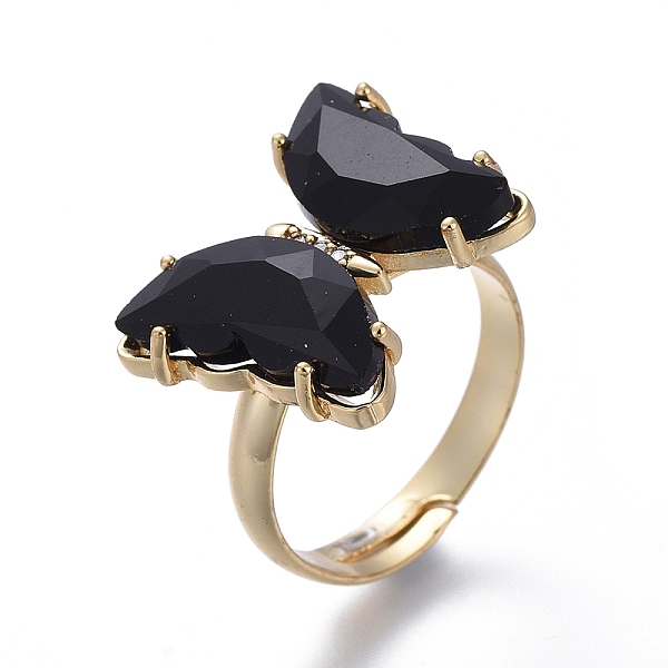 PandaHall Adjustable Brass Glass Finger Rings, with Clear Cubic Zirconia, Butterfly, Golden, Black, Size 7, Inner Diameter: 17mm Brass+Cubic...
PandaHall Adjustable Brass Glass Finger Rings, with Clear Cubic Zirconia, Butterfly, Golden, Black, Size 7, Inner Diameter: 17mm Brass+Cubic...