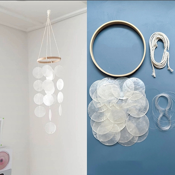 PandaHall DIY Wind Chime Hanging Pendant Decoration Making Kit, Including Bamboo Rings, Shell Pendants, Cotton and Elastic Threads, White...
PandaHall DIY Wind Chime Hanging Pendant Decoration Making Kit, Including Bamboo Rings, Shell Pendants, Cotton and Elastic Threads, White...