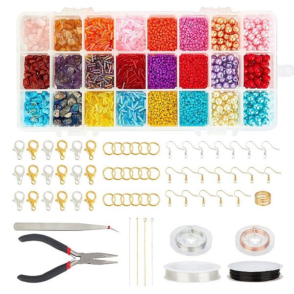 PandaHall DIY Jewelry Set Making Kits, Including Natural Gemstone Chip Beads, Glass Seed Beads, Iron Findings, Zinc Alloy Lobster Claw...
PandaHall DIY Jewelry Set Making Kits, Including Natural Gemstone Chip Beads, Glass Seed Beads, Iron Findings, Zinc Alloy Lobster Claw...