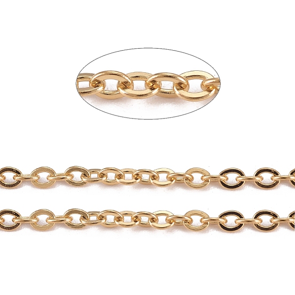 PandaHall 304 Stainless Steel Cable Chains, Soldered, with Spool, Flat Oval, Golden, 3x2x0.6mm, about 164.04 Feet/roll(50m/roll) 304...
PandaHall 304 Stainless Steel Cable Chains, Soldered, with Spool, Flat Oval, Golden, 3x2x0.6mm, about 164.04 Feet/roll(50m/roll) 304...