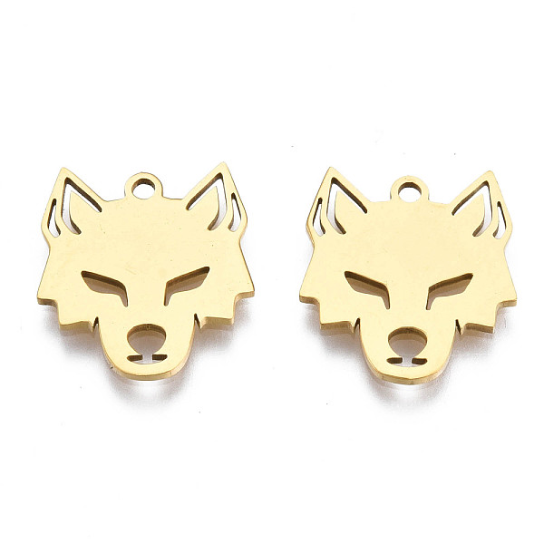 PandaHall Ion Plating(IP) 201 Stainless Steel Pendants, Laser Cut, Wolf Head, Golden, 16x15x1mm, Hole: 1.4mm 201 Stainless Steel Other...
PandaHall Ion Plating(IP) 201 Stainless Steel Pendants, Laser Cut, Wolf Head, Golden, 16x15x1mm, Hole: 1.4mm 201 Stainless Steel Other...