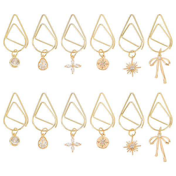 PandaHall BENECREAT 12 Pcs 6 Style Teardrop Steel Paper Clips, 18K Gold Plated Brass Micro Cubic Zirconia Flower Snowflake Bowknot Charm...
PandaHall BENECREAT 12 Pcs 6 Style Teardrop Steel Paper Clips, 18K Gold Plated Brass Micro Cubic Zirconia Flower Snowflake Bowknot Charm...