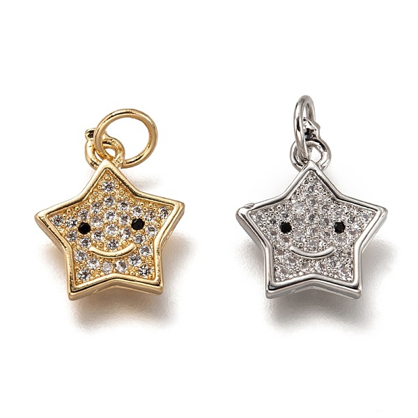 PandaHall Brass Micro Pave Clear Cubic Zirconia Charms, Cadmium Free & Lead Free, Long-Lasting Plated, Star with Smiling Face, Mixed Color...
PandaHall Brass Micro Pave Clear Cubic Zirconia Charms, Cadmium Free & Lead Free, Long-Lasting Plated, Star with Smiling Face, Mixed Color...