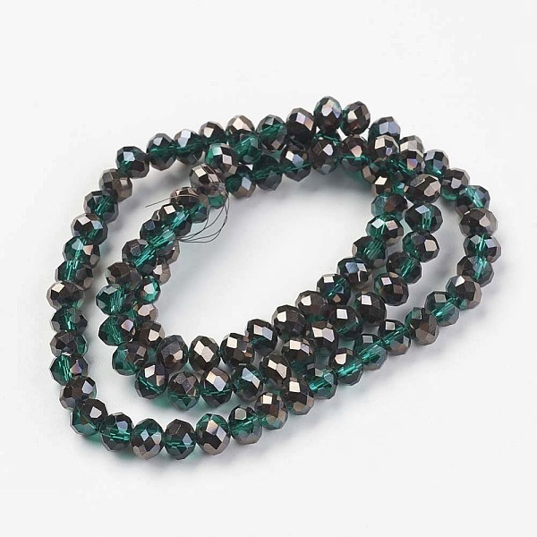 PandaHall Electroplate Transparent Glass Beads Strands, Half Black Plated, Faceted, Rondelle, Teal, 3x2mm, Hole: 0.8mm, about..., Cyan
PandaHall Electroplate Transparent Glass Beads Strands, Half Black Plated, Faceted, Rondelle, Teal, 3x2mm, Hole: 0.8mm, about..., Cyan