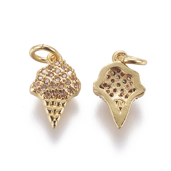 PandaHall Brass Micro Pave Cubic Zirconia Charms, Ice Cream, PeachPuff, Golden, 13x8.5x3mm, Hole: 3mm Brass+Cubic Zirconia Food Brown
PandaHall Brass Micro Pave Cubic Zirconia Charms, Ice Cream, PeachPuff, Golden, 13x8.5x3mm, Hole: 3mm Brass+Cubic Zirconia Food Brown