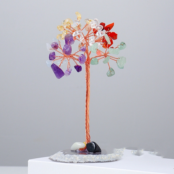PandaHall Natural Gemstone Chips Tree of Life Decorations, Natural Agate Slices Base with Copper Wire Feng Shui Energy Stone Gift for Women...
PandaHall Natural Gemstone Chips Tree of Life Decorations, Natural Agate Slices Base with Copper Wire Feng Shui Energy Stone Gift for Women...