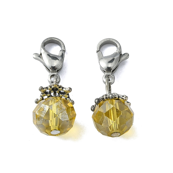 PandaHall Electroplate Faceted Glass Pendants, with 304 Stainless Steel Lobster Claw Clasps, Round, Champagne Yellow, 25mm, Pendant...
PandaHall Electroplate Faceted Glass Pendants, with 304 Stainless Steel Lobster Claw Clasps, Round, Champagne Yellow, 25mm, Pendant...