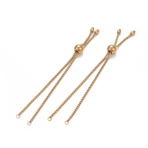 PandaHall 304 Stainless Steel Slider Bracelet/Bolo Bracelets Making, with Box Chains, Golden, 10-5/8 inch(27cm) 304 Stainless Steel
PandaHall 304 Stainless Steel Slider Bracelet/Bolo Bracelets Making, with Box Chains, Golden, 10-5/8 inch(27cm) 304 Stainless Steel