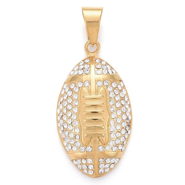 PandaHall 304 Stainless Steel Pendants, Sports Charms, with Crystal Rhinestone, Rugby Ball, Golden, 44.5x24.5x9mm, Hole: 8x11mm Stainless..., Clear
PandaHall 304 Stainless Steel Pendants, Sports Charms, with Crystal Rhinestone, Rugby Ball, Golden, 44.5x24.5x9mm, Hole: 8x11mm Stainless..., Clear