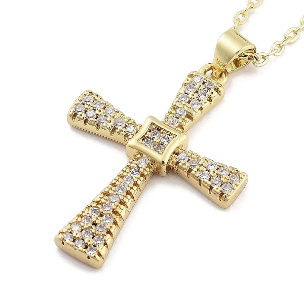 PandaHall Brass Micro Pave Clear Cubic Zirconia Pendant Necklaces, Cross, Real 18K Gold Plated, 17.60 inch(447mm) Cubic Zirconia Cross
PandaHall Brass Micro Pave Clear Cubic Zirconia Pendant Necklaces, Cross, Real 18K Gold Plated, 17.60 inch(447mm) Cubic Zirconia Cross