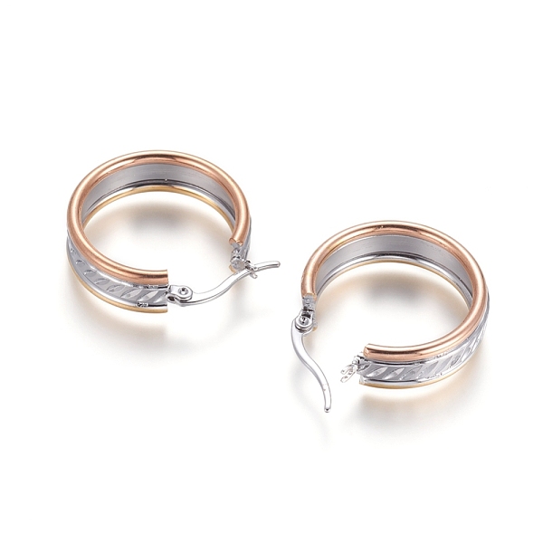 PandaHall 304 Stainless Steel Geometric Hoop Earrings, Hypoallergenic Earrings, Carved, Ring, Multi-color, 26x7.5mm, Pin: 1x0.6mm 304...
PandaHall 304 Stainless Steel Geometric Hoop Earrings, Hypoallergenic Earrings, Carved, Ring, Multi-color, 26x7.5mm, Pin: 1x0.6mm 304...