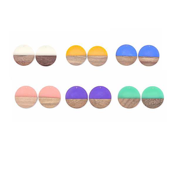 PandaHall Resin & Wood Pendants, Flat Round, Mixed Color, 38~39x4mm, Hole: 1.8mm Resin+Wood Flat Round Multicolor
PandaHall Resin & Wood Pendants, Flat Round, Mixed Color, 38~39x4mm, Hole: 1.8mm Resin+Wood Flat Round Multicolor