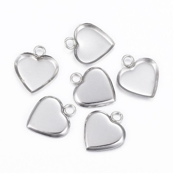 PandaHall 201 Stainless Steel Pendant Cabochon Settings, Plain Edge Bezel Cups, Heart, Stainless Steel Color, Tray: 13x11mm, 16x14x1.5mm...
PandaHall 201 Stainless Steel Pendant Cabochon Settings, Plain Edge Bezel Cups, Heart, Stainless Steel Color, Tray: 13x11mm, 16x14x1.5mm...