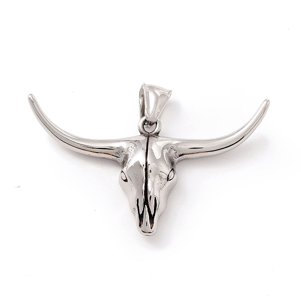 PandaHall Tibetan Style 304 Stainless Steel Pendants, Cow Skull, Antique Silver, 28x52x8.5mm, Hole: 8x4mm 304 Stainless Steel Skull
PandaHall Tibetan Style 304 Stainless Steel Pendants, Cow Skull, Antique Silver, 28x52x8.5mm, Hole: 8x4mm 304 Stainless Steel Skull